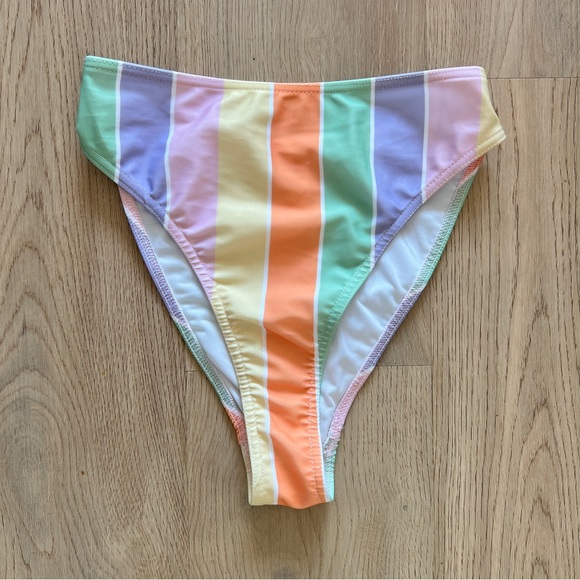 Collusion Multi Colour Bikini High Waist Bottoms, 1 Strap Top Sz: fits like XXS - Picture 5 of 13